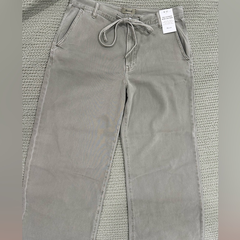 Madewell Olive Green Wide-Leg Pant